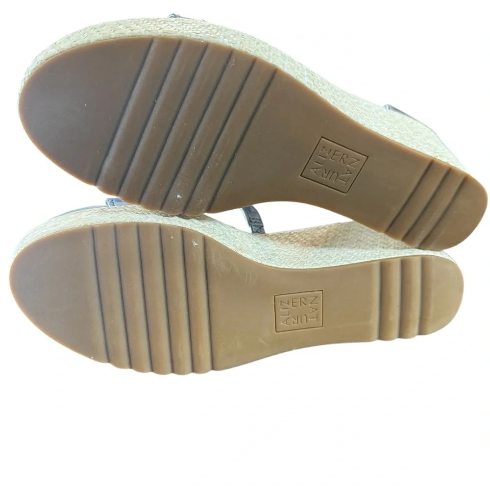 Naturalizer Serena Light Blue Metallic Espadrille Wedge Sandals Rhinestone NEW 9 - Picture 9 of 10